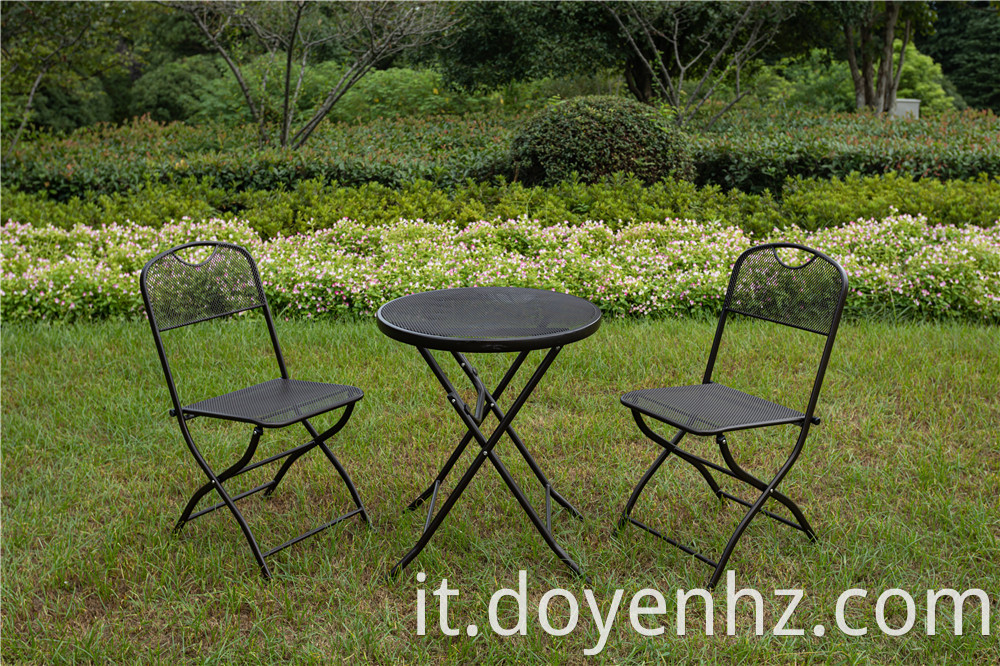 Metal Mesh Foldable Patio Set